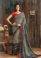 DESIGNER SAREES 16122- Georgette - Black/Red