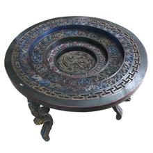 Multicolored Wooden Carved Coffee Table