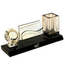 Pen And Card Holder With Clock