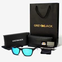 GREY JACK Black Framed With Acqua Lens Polarized Wayfarer Sunglasses (Unisex) - S1199