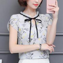 New 2018 Floral Chiffon Blouses Women Summer Tops And Shirts