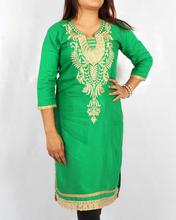 Saavya Design'S Women Heavy Embroidered Green  Kurti