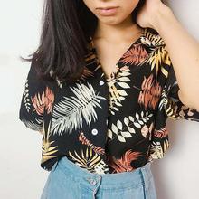 2019 Hot Summer Women's Casual Blouse Shirt Leaves Chiffon