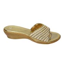 Golden/White Sandals For Women