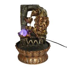 Brown Lord Ganesh Water Fountain Showpiece