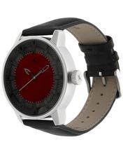 Red Dial Leather Strap Watch