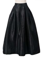 Black Long Shiny Satin Skirt For Women