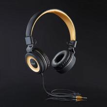PTron Mamba Stereo Wired Headphone With Mic For All Smartphones (Black/Gold)