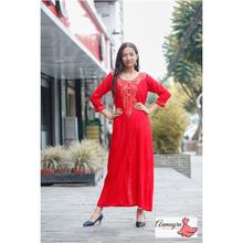 Red A Cut Kurti For Women