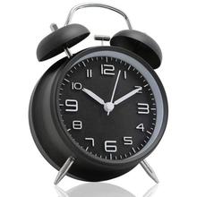 4 inch Twin Bell Alarm Clock Metal Frame 3D Dial with