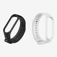 Silicone Replacement Strap For Mi Band 5 And Mi Band 6 (Black & White, Pack of 2)