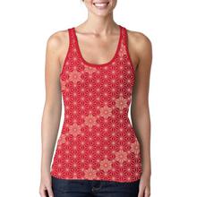 Red Cotton Printed Tank Top For Women