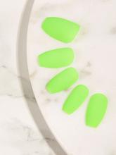 Neon Lime Fake Nail & Tape & Nail File 26pack