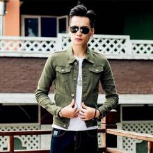 Green Denim Spring Fashion Jacket For Men