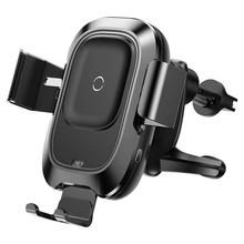 BASEUS In-car Air Vent Phone Holder Vehicle Bracket Intelligent Sensor Wireless Phone Charger - Black