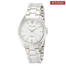 Titan 9439SM02 White Dial Stainless Steel Strap Watch For Men