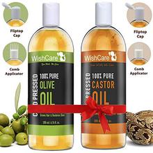 Wishcare Cold Pressed Castor & Olive Carrier Oil - 200Ml Each