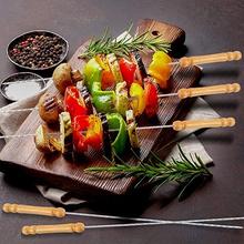Stainless Steel Barbeque Skewers with Wooden Handle for Barbecue Grill, Barbecue String  BBQ Stick Needles(12 Pcs)