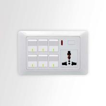 DIVYA 6 Gang Switch With Socket + Indicator (Dimmer Provision) - Premium Switches