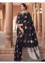 Stylee Lifestyle Black Banarasi Silk Jacquard Saree - 2109