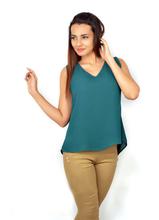 Bella Jones Sleeveless Back Flapped Blouse For Women