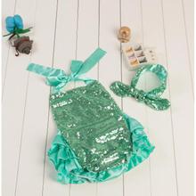 Baby Sequin Romper Newborn Sunny Suit Gold Peach Mint