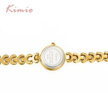 KIMIO Unique U Bracelet Strap Small Round Dial Woman Watches