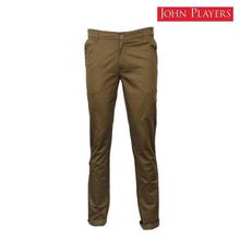 John Players Dark Brown Cotton Slim Fit Pants For Men JP32 TCCR1015