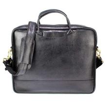 Human Fit Leather Messenger Laptop Bag For Men- Black (1164)