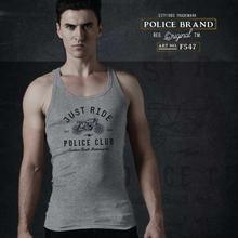 Police F547 Bodysize Round Neck Tank Tops - Grey