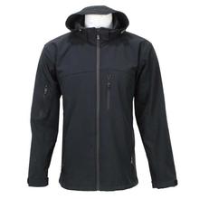 Black Solid Softshell Jacket For Men