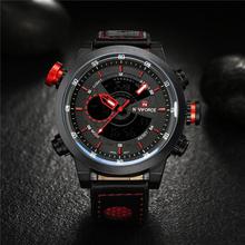 NaviForce Digital/Analog Dual Time Luxury Black Watch (NF9081)