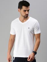 ONN Men V Neck White Half Sleeve T-shirt