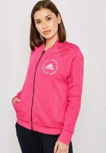 Adidas Magenta Athletics Sport ID Fleece Bomber For Women - DI0107