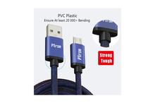 PTron Indigo USB To Micro USB Data Cable Jeans Cloth Sync Charging Cable For All Android Smartphones (Blue)