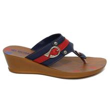 aeroblu Blue/Red T-Strap Sandals For Women - OTI8