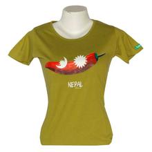 Olive Chilli Nepal Printed T-Shirt For Women