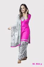 Bisesh Creation Pink/Cream Floral Printed Patiala Kurta Salwar Set For Women