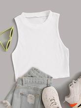 Solid Rib-knit Tank Top