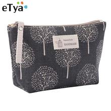 eTya Women Plaid Travel Cosmetic Bag Makeup Bag Handbag Female Zipper Purse Small Cosmetics Make Up Bags Travel Beauty Organizer