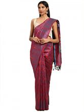 Stylee Lifestyle Pink Ikkat Silk Jacquard Saree-2160