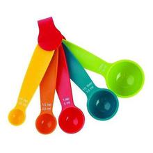 R Dabhi 5 Pieces Multi color Cooking Baking Measuring Spoons With