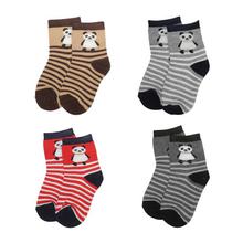 Combo Of 5 Pair Printed Socks For Kids -Brown/Grey/Red/Blue