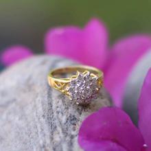 A.D. (American Diamond) Stoned Flower Textured Ring For Women- No. 17