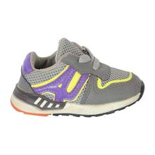 Grey/Purple Lace Up Sneakers For Baby Boy