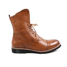 Brown Lace-Up Boots For Men