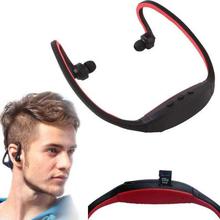 FM Radio Card TF MP3 Wireless Music Player Headphones Earphones Red Sports Earphones