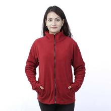 Red Front Zippered Polar Fleece Jacket-MJK1076