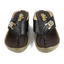 Brown/Black V Strap Sandals For Women
