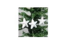 Star Shape Christmas Decoration 3 pcs - (White)